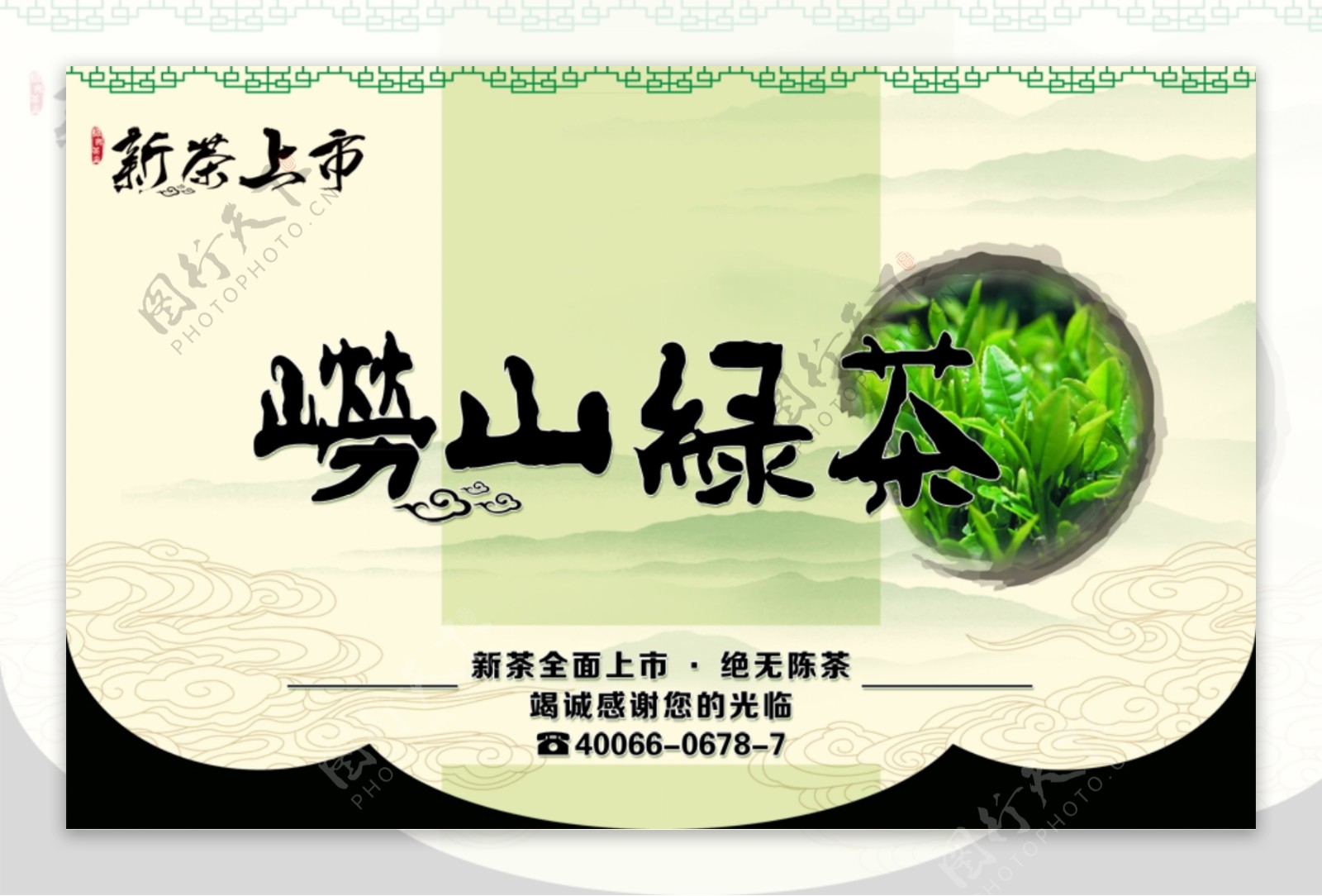 茶叶崂山绿茶展牌