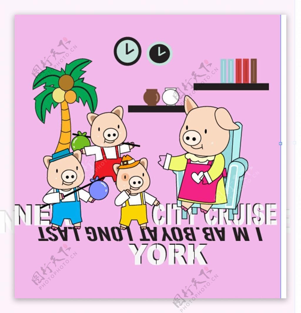 小猪家族卡通卡通小