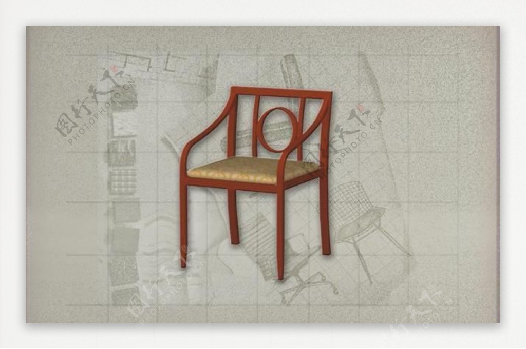 酒店风格家具椅子A0053D模型