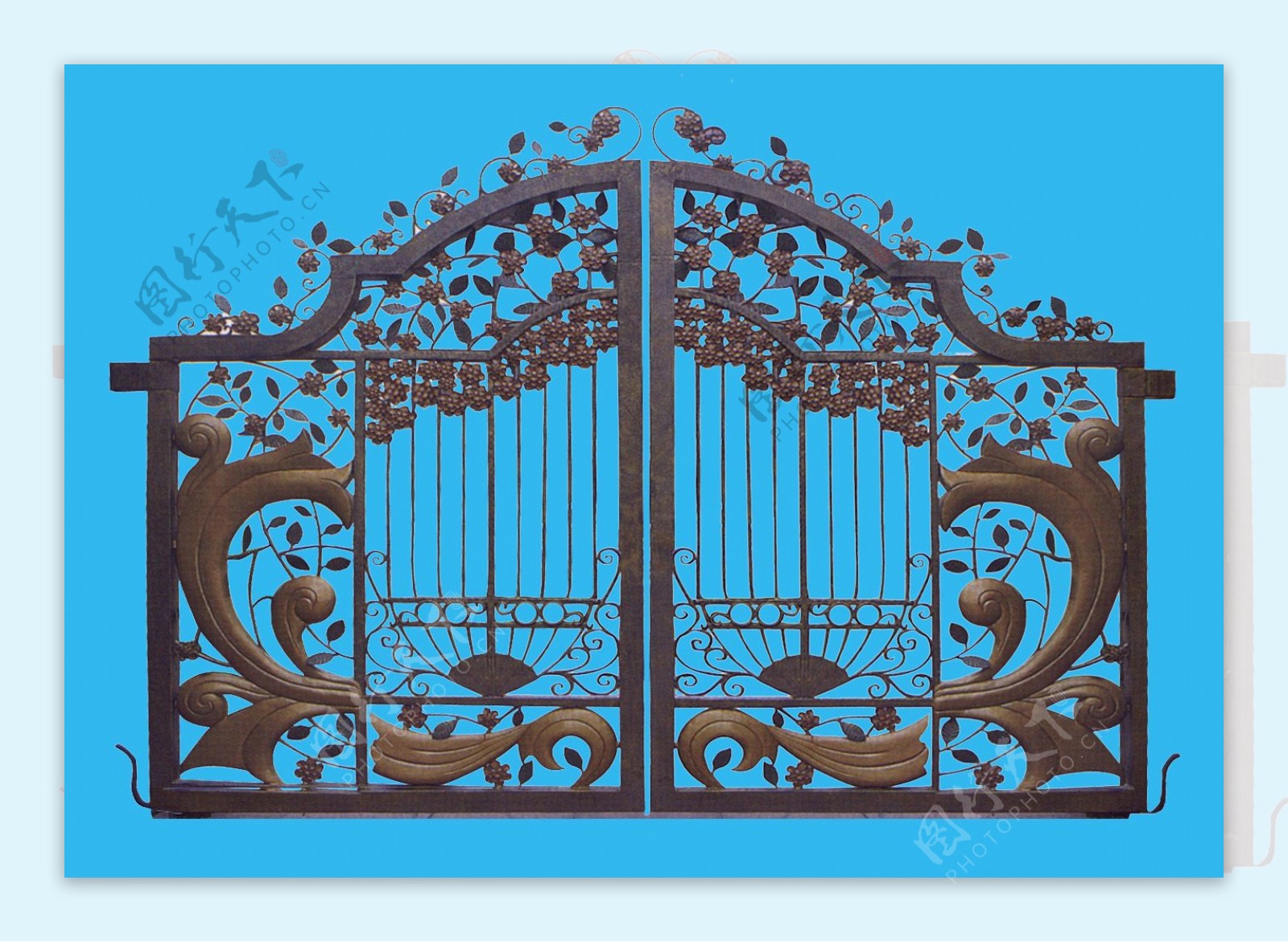 铁艺门，适用于花园铁艺门，庭院铁艺门，简洁欧式铁艺门，可定制 - 博盾 - 九正建材网