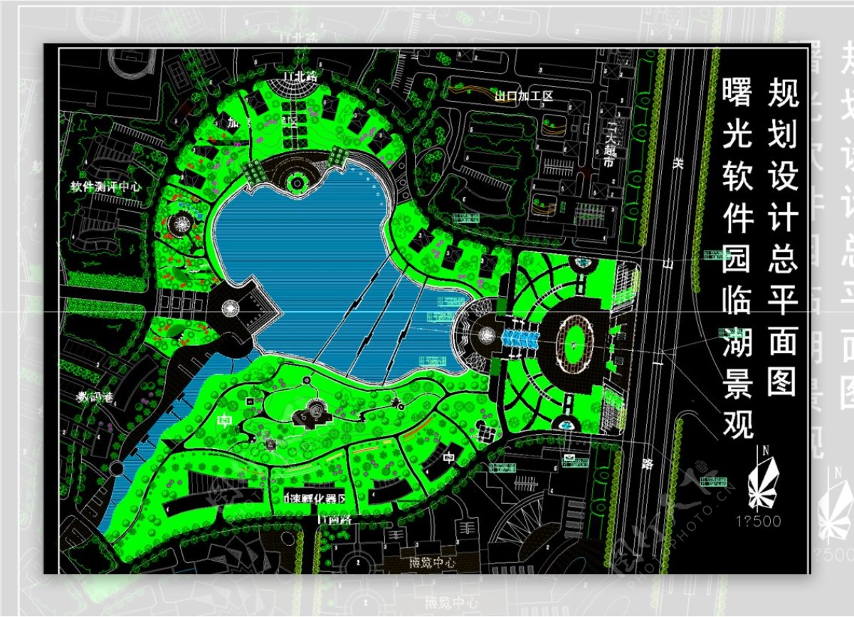 公园曙光软件园临湖绿化平面图片