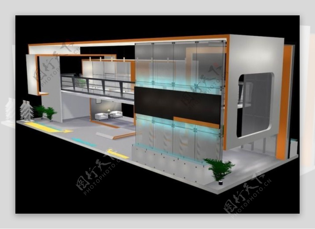 大型3D商业展厅设计效果图