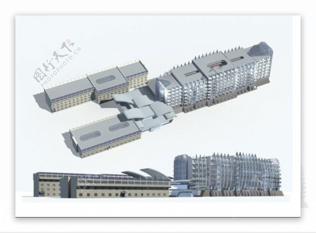豪华大型公建模型设计3D模型素材