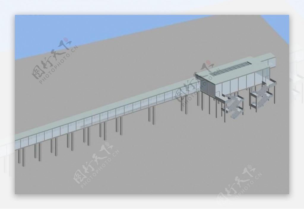 城市景观桥梁和天桥3D模型设计