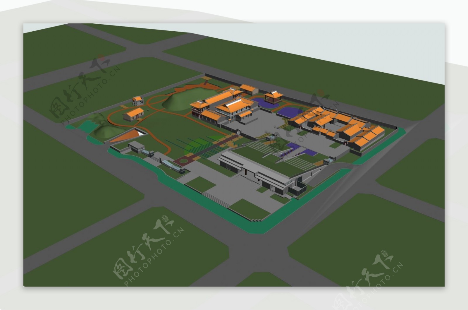 城市规划3D分布图模型