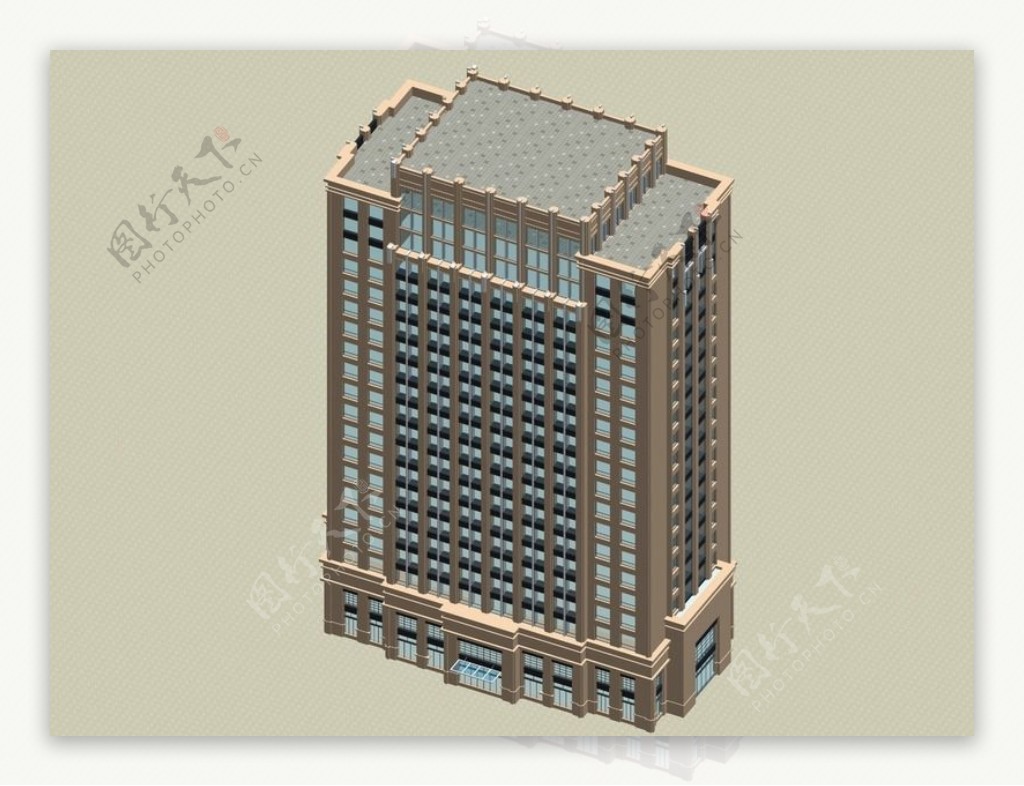 高层银行大楼3d模型