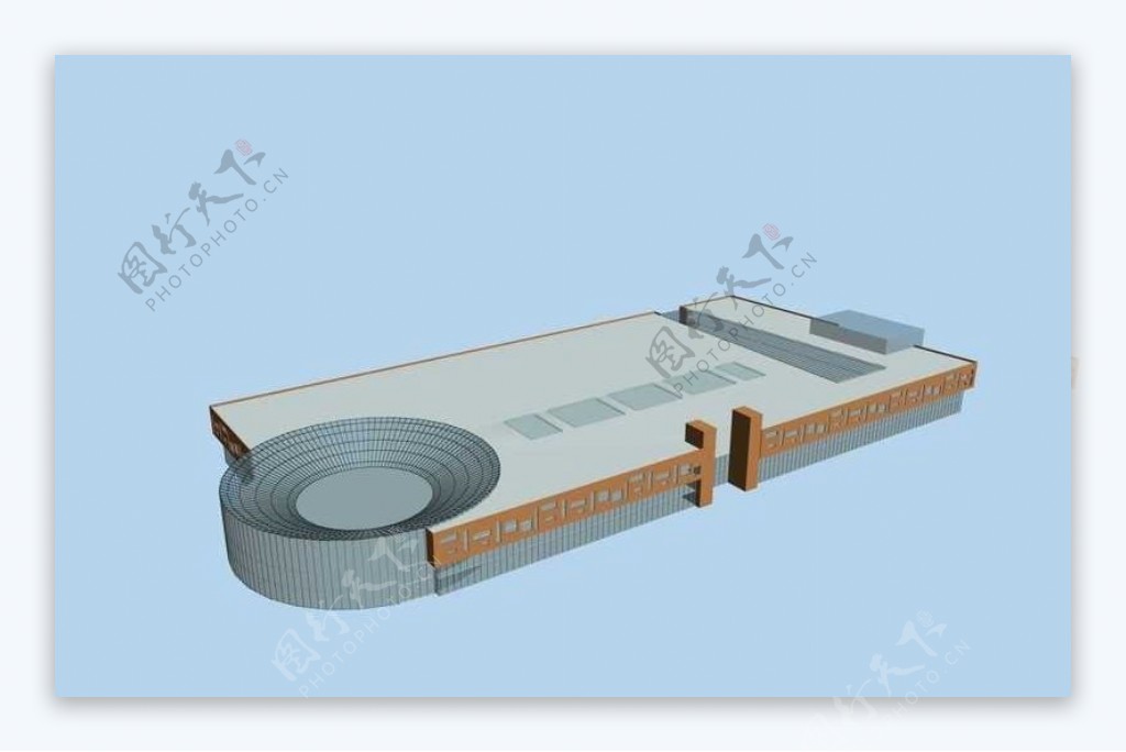 豪华大气风格场馆公共建筑3D模型