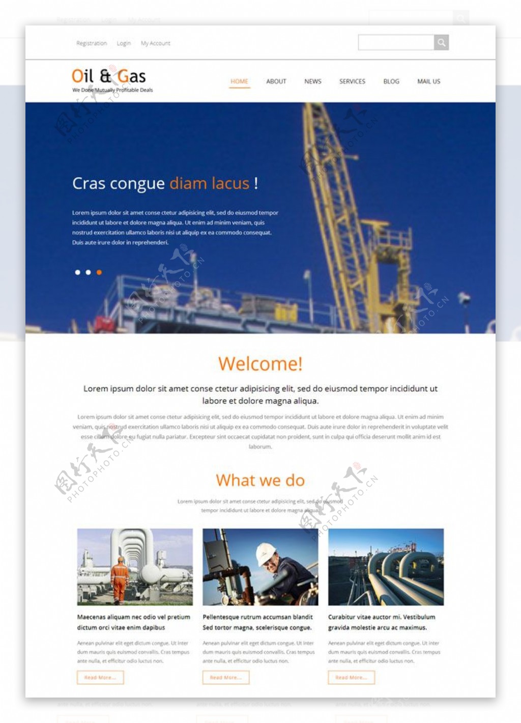石油钻井公司网页模板