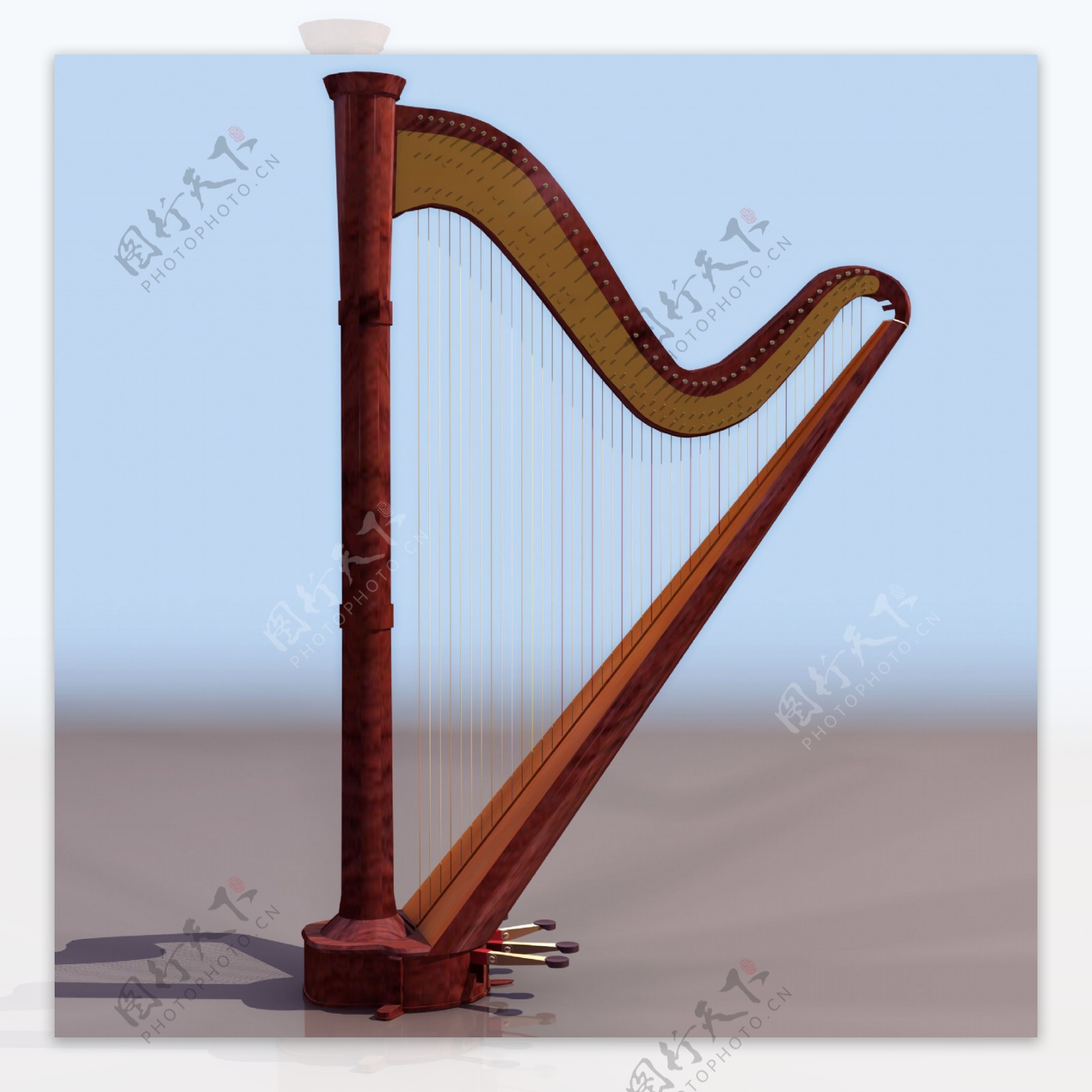 ARPA竖琴乐器模型01