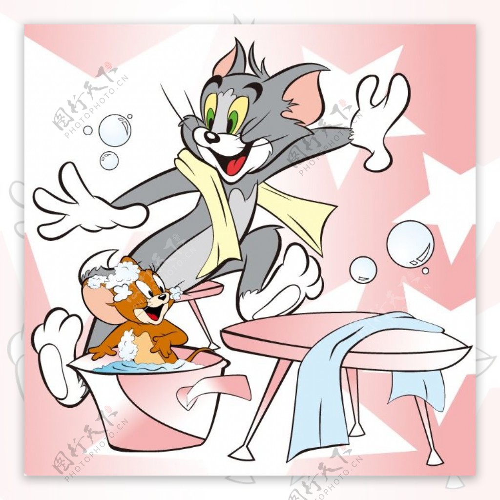印花矢量图可爱卡通卡通形象猫和老鼠TOM免费素材