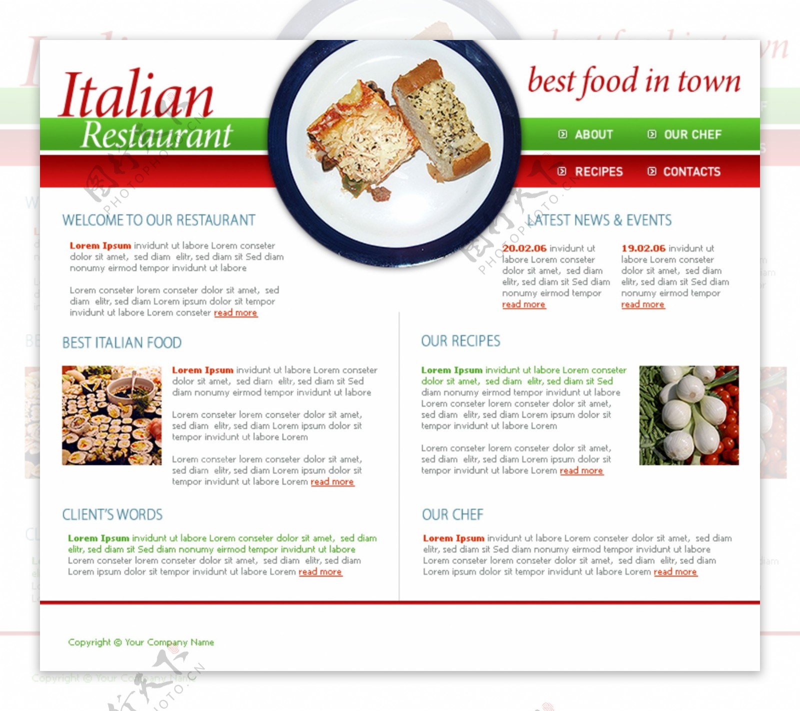 意大利小镇餐馆网站模板