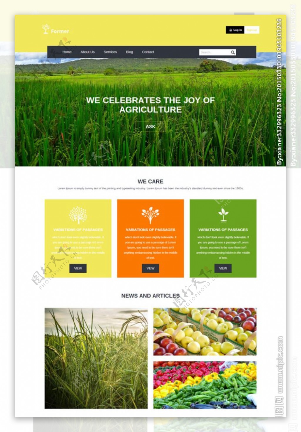 水果蔬菜种植网站模板图片