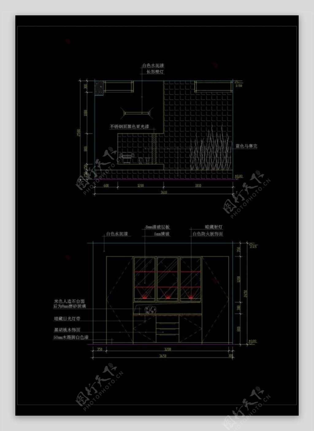 餐厅施工图cad图纸