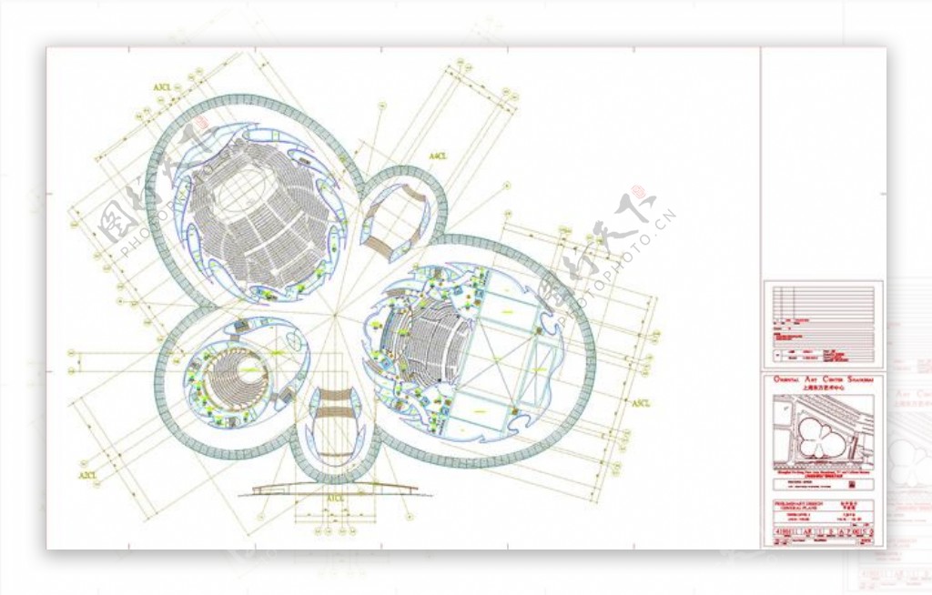 艺术中心cad图纸