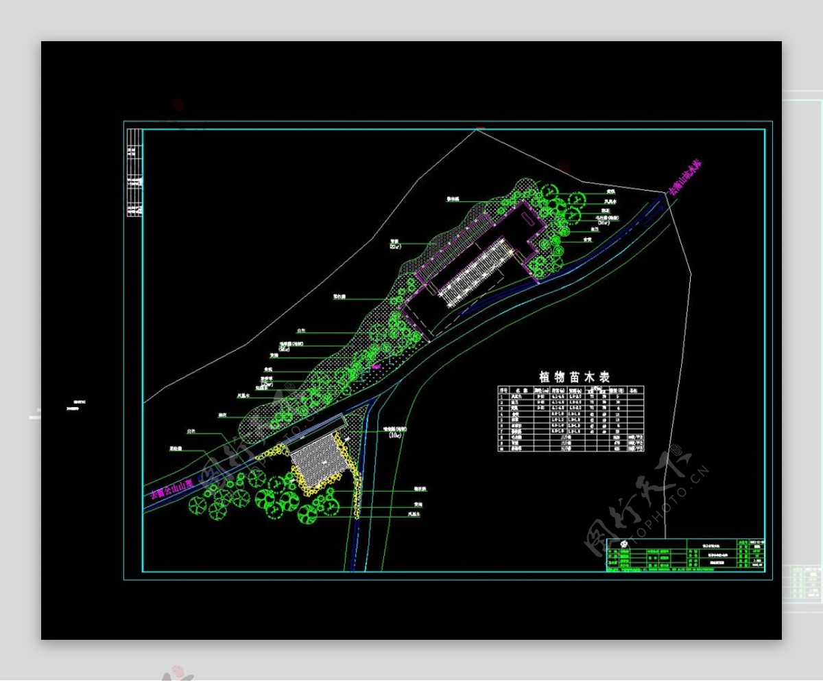 园林植物配置cad图纸