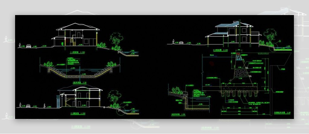 驳坎cad细部景观图