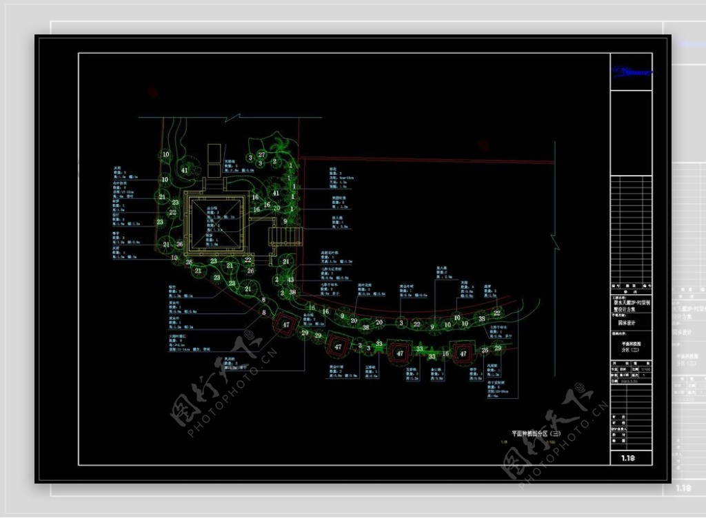 植物分区cad详图