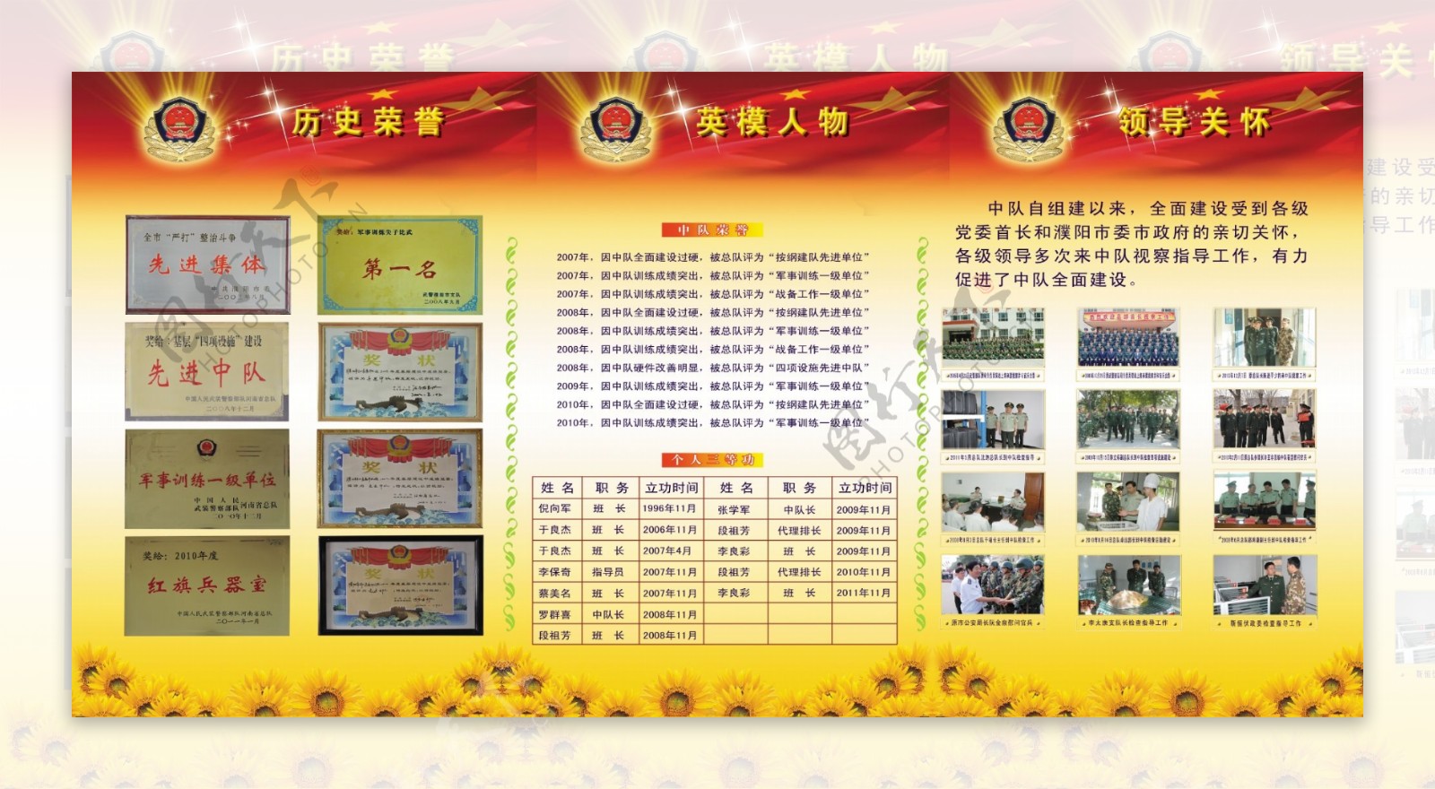 历史荣誉展板图片