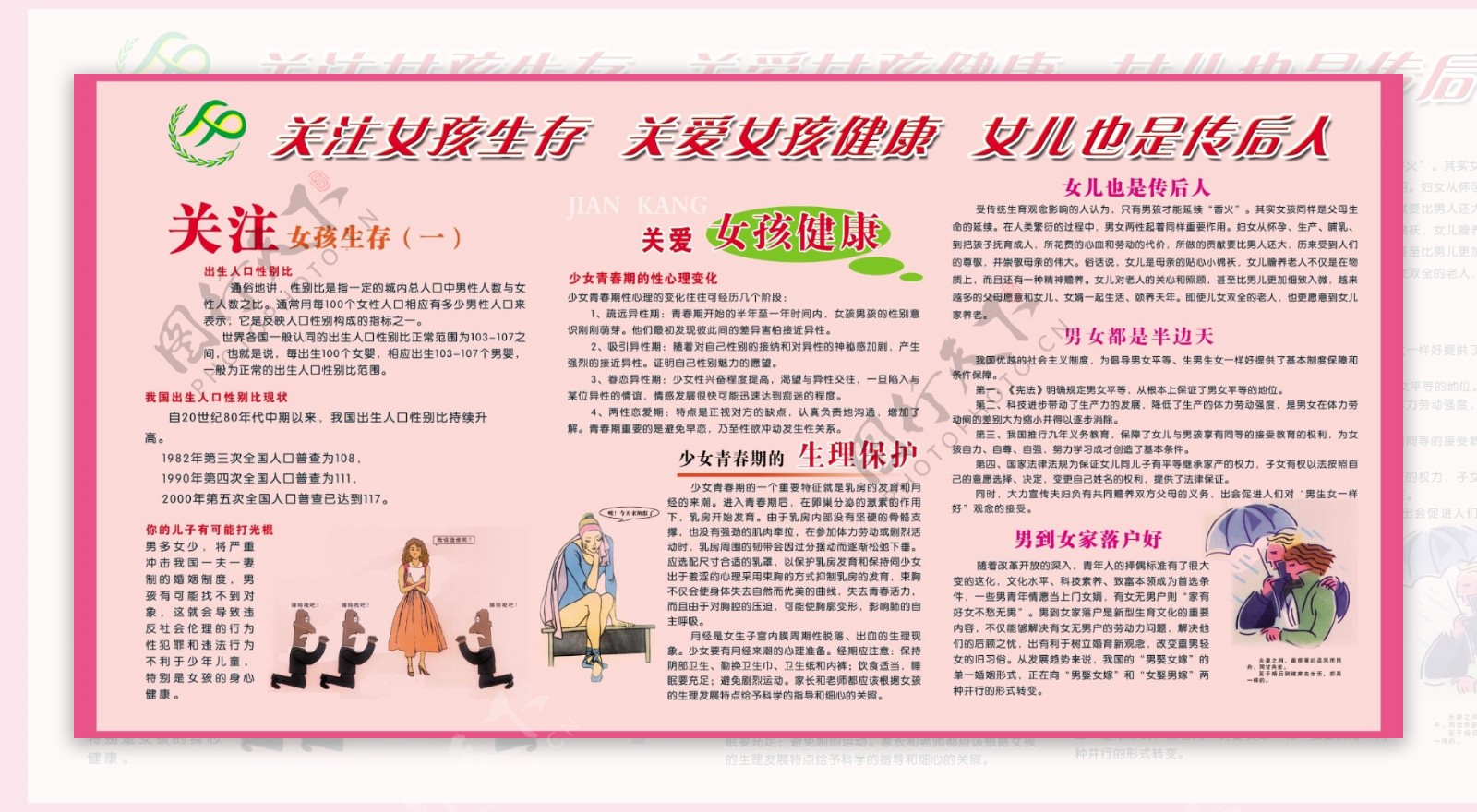 关爱女孩计生展板图片