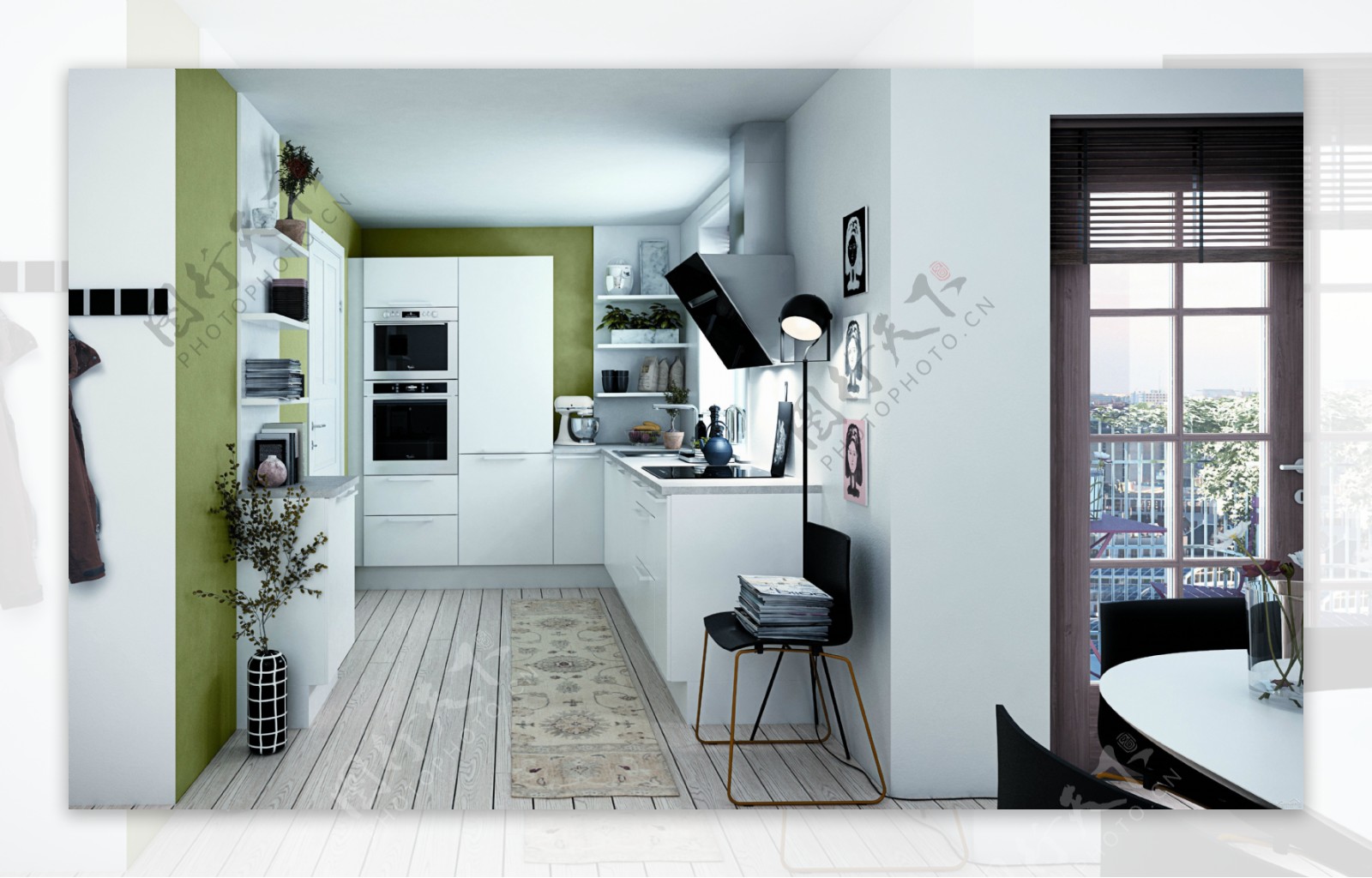 单身公寓厨房装修设计高清效果图