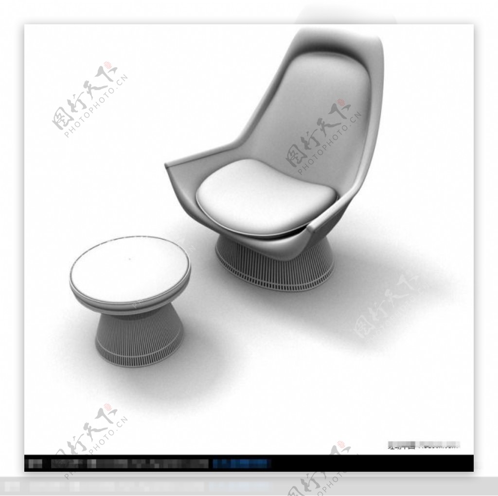 3D时尚沙发靠椅模型