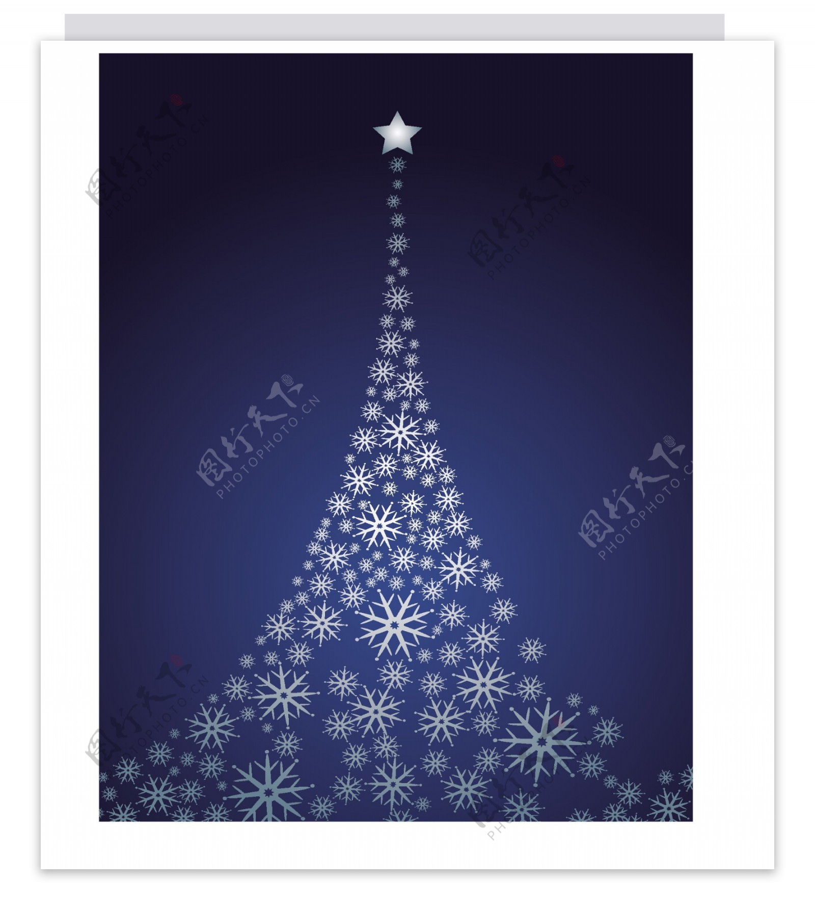 星星降落雪花圣诞树图片
