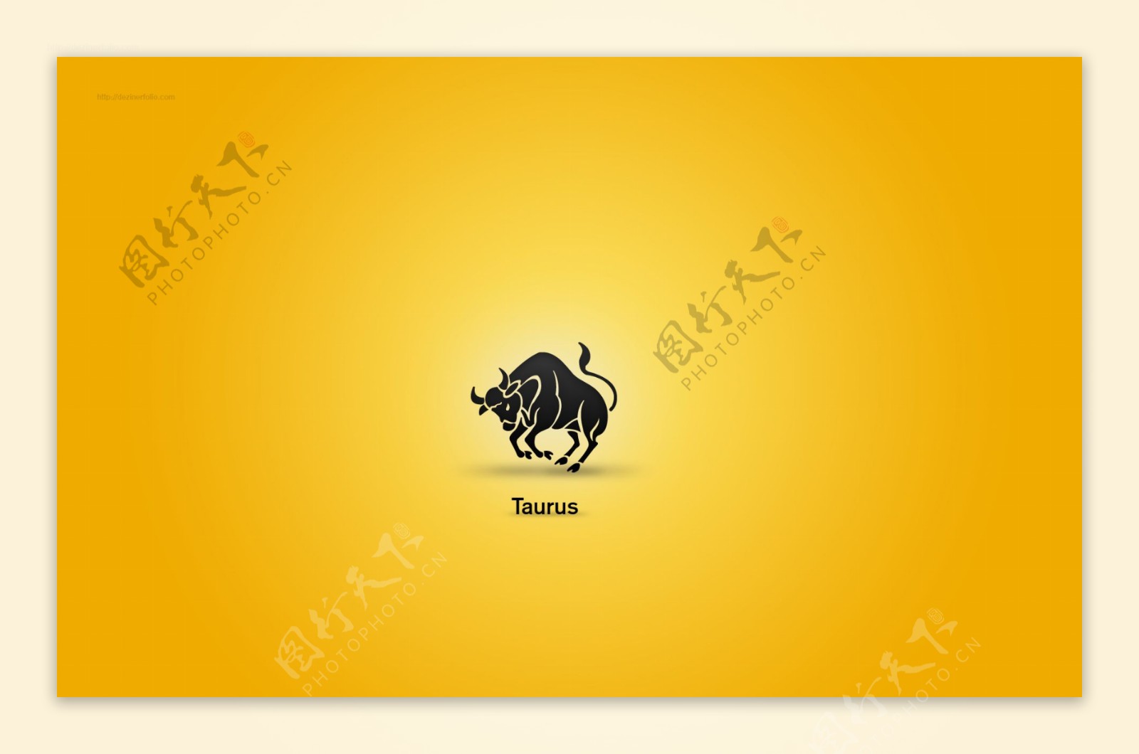 12星座黄色背景壁纸素材taurus图片