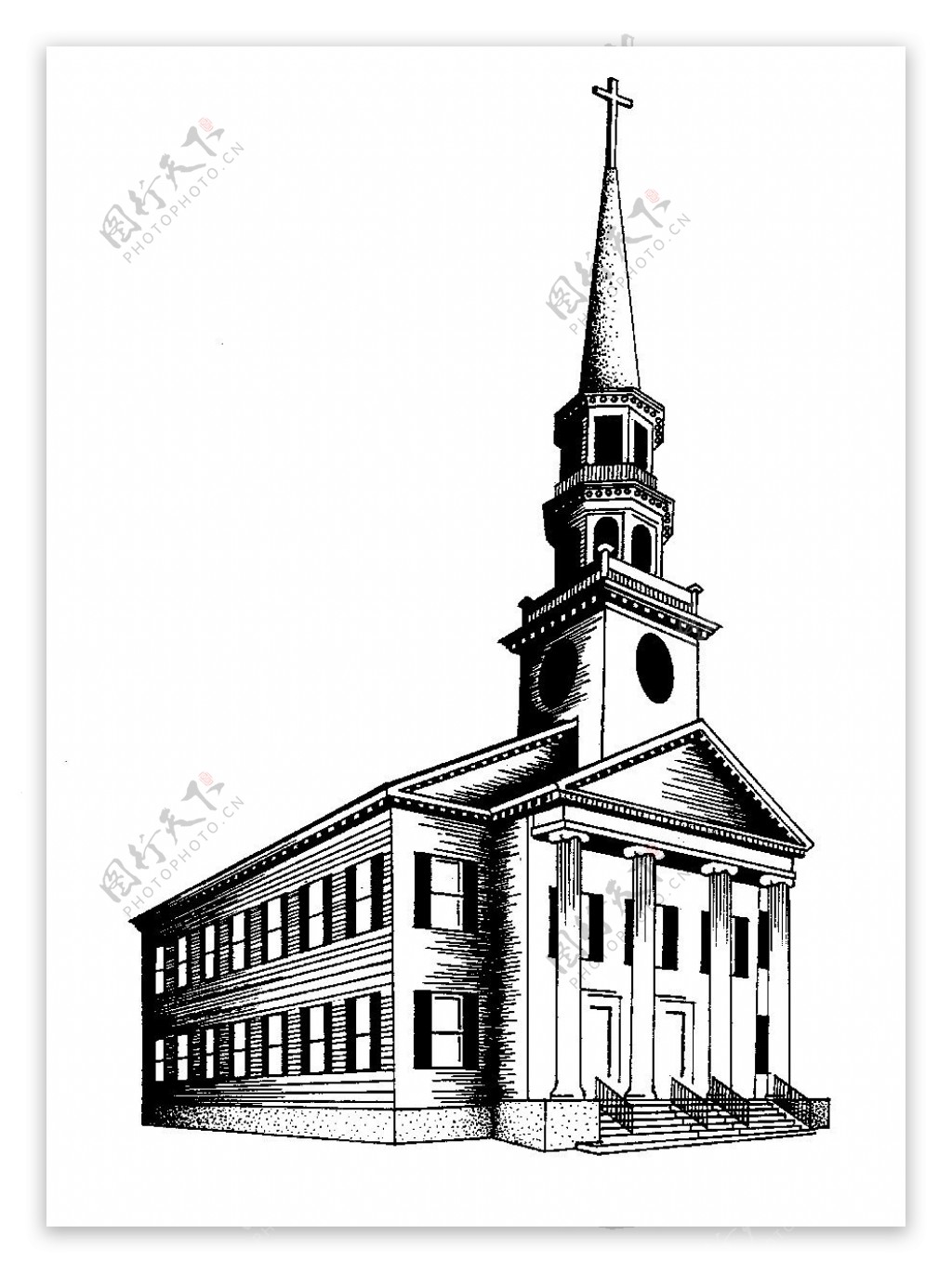 意大利威尼斯圣乔治马乔雷大教堂矢量素描。插画图片素材_ID:396329524-Veer图库