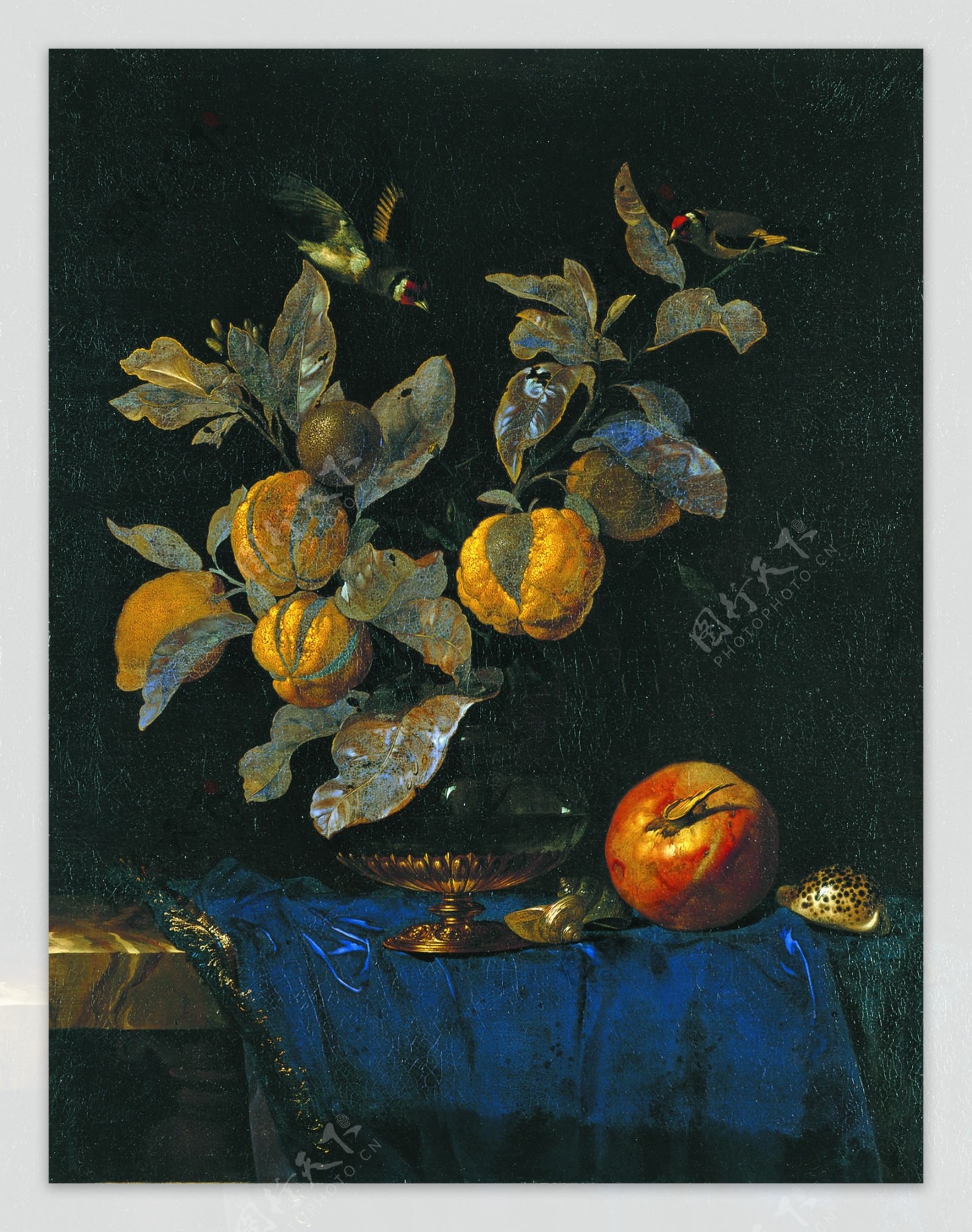 WillemvanAelstStillLifewithFruit1664花卉水果蔬菜器皿静物印象画派写实主义油画装饰画