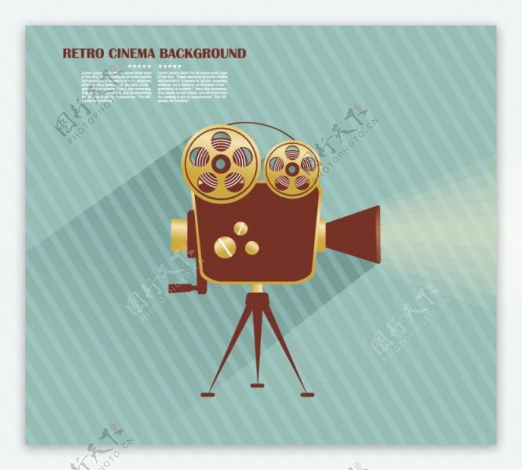EPS格式电影放映机卡通背景电影放映机