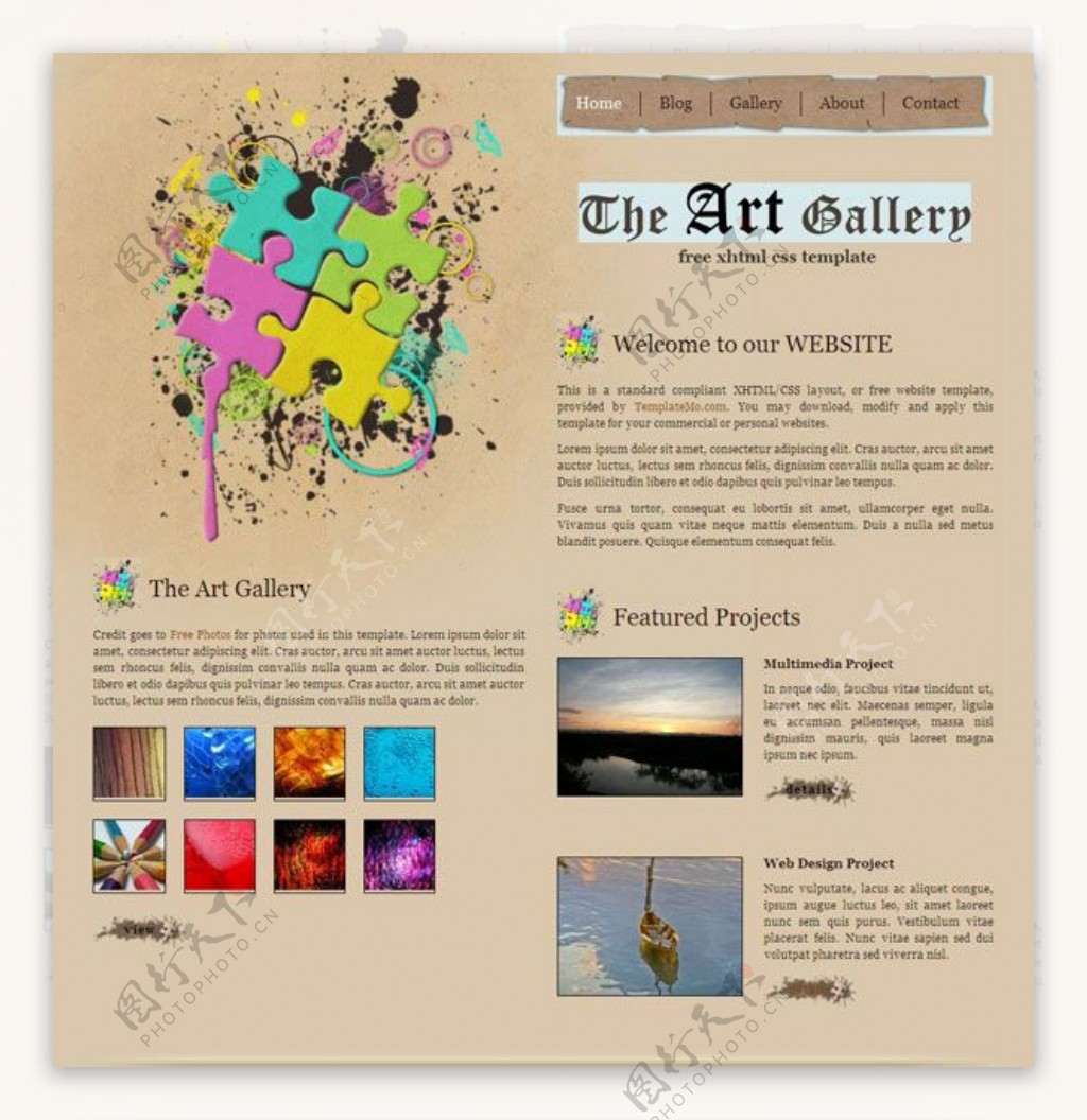 艺术画廊CSS网页模板