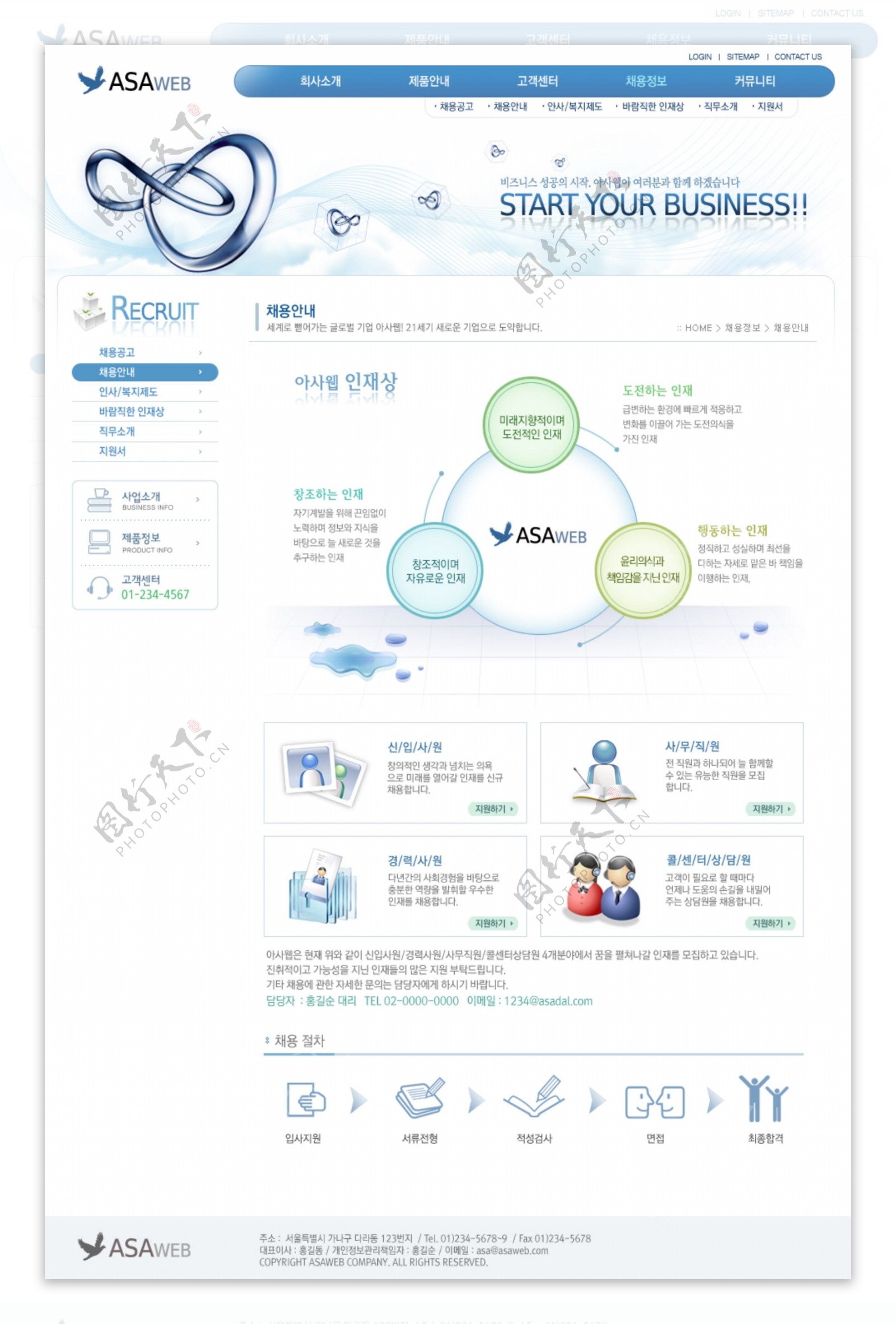 蓝色国际商业公司网页模板