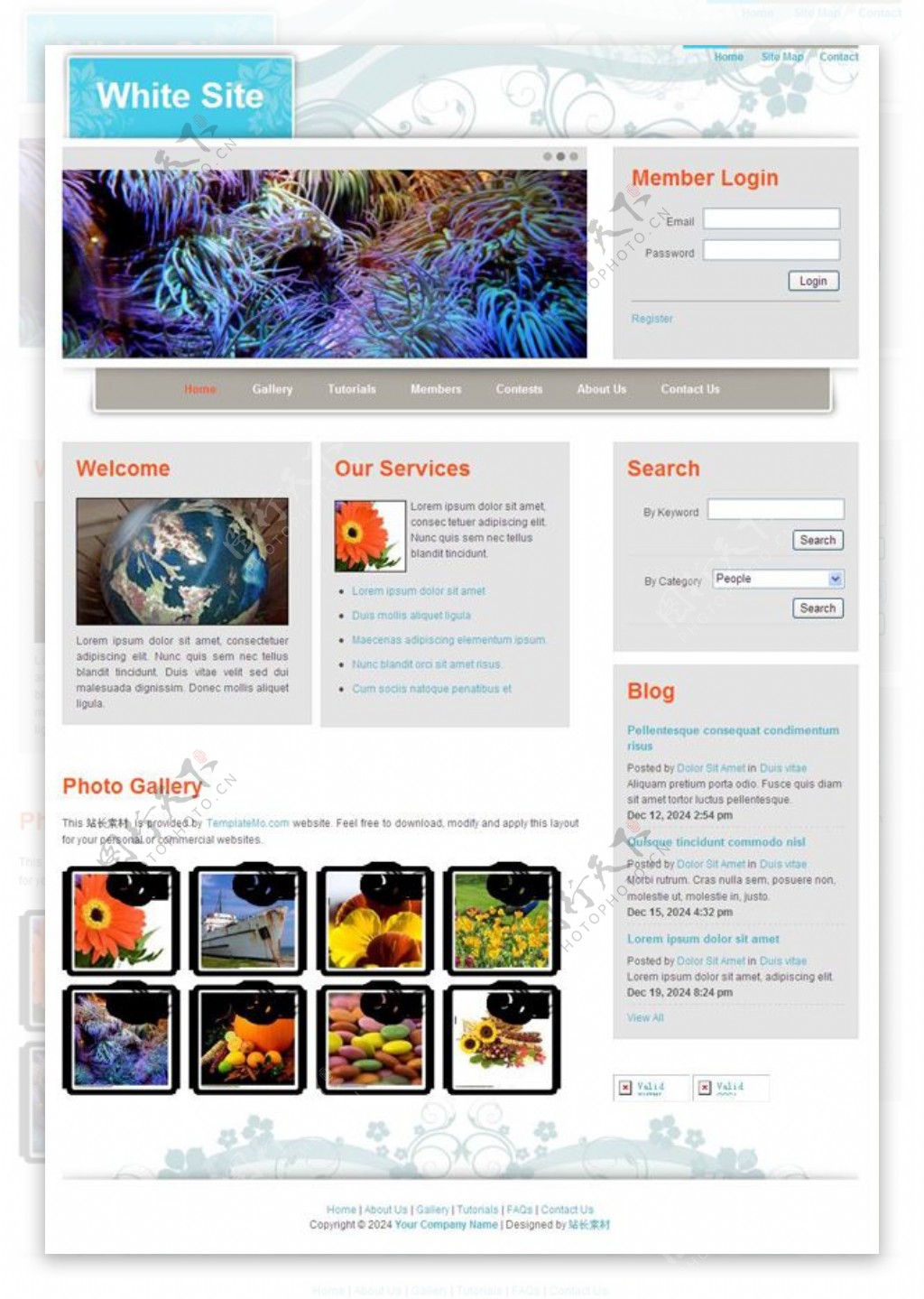 图片画廊CSS网页模板