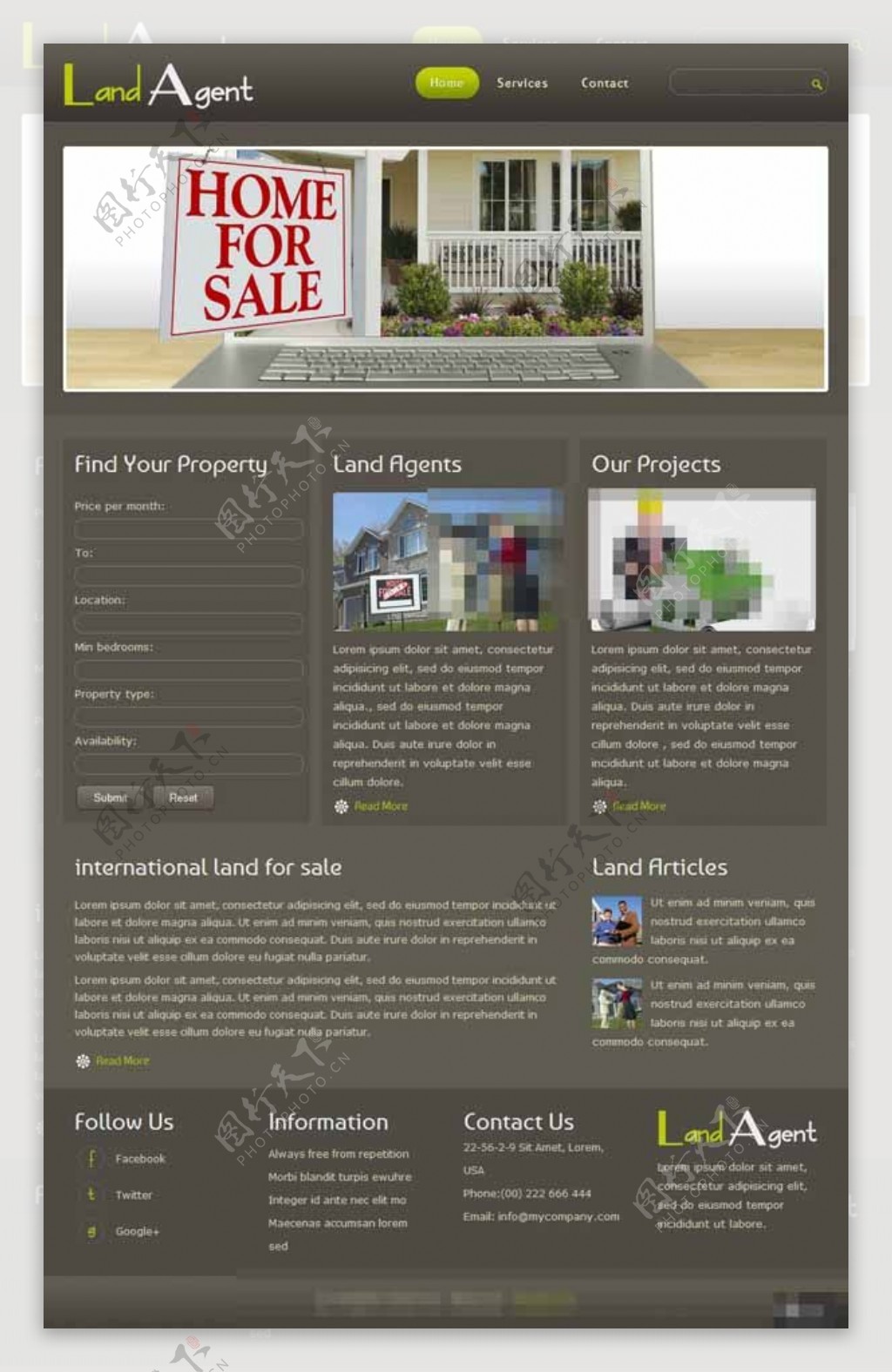 地产代理商营销网页模板