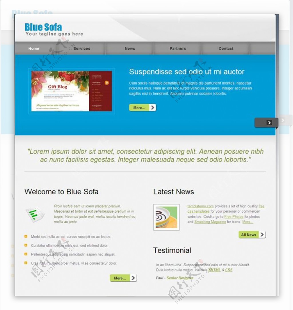 蓝色设计CSS网页