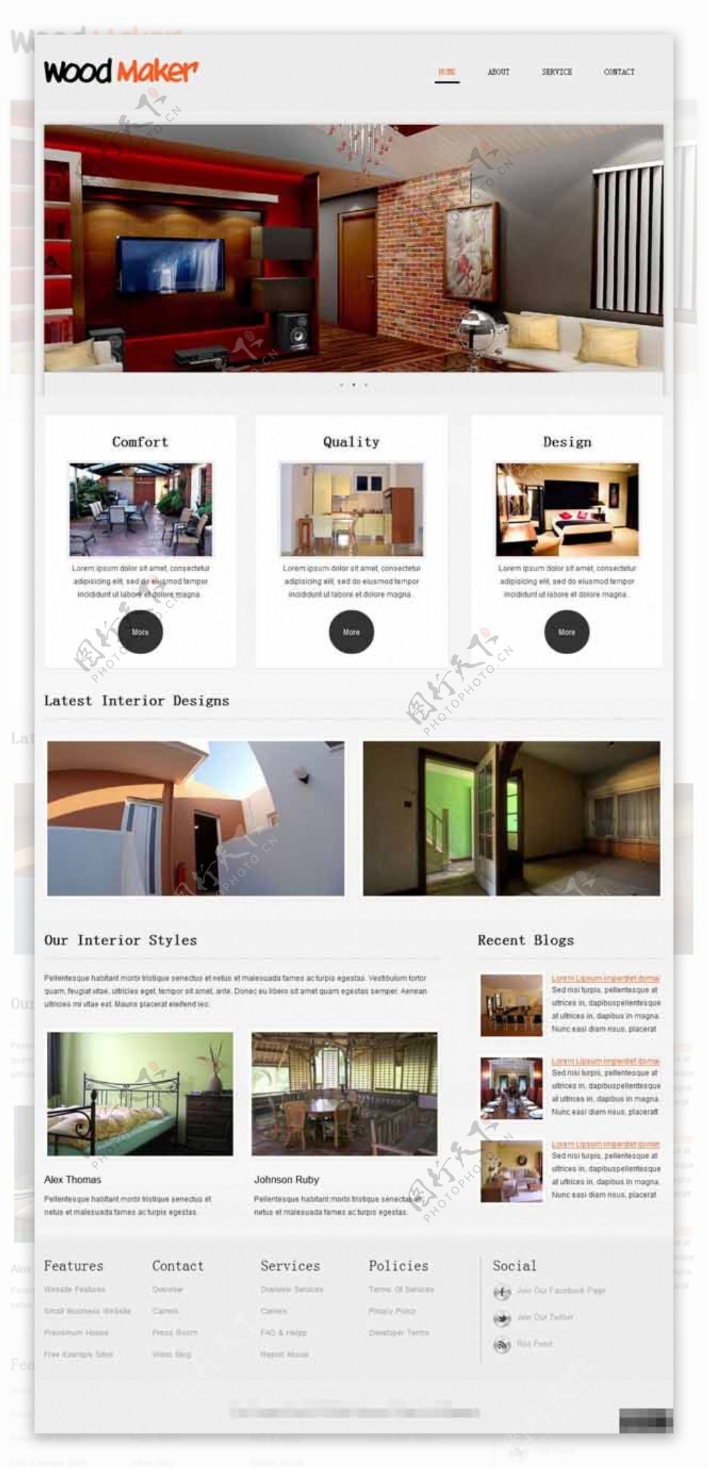 木质家居装饰网页模板