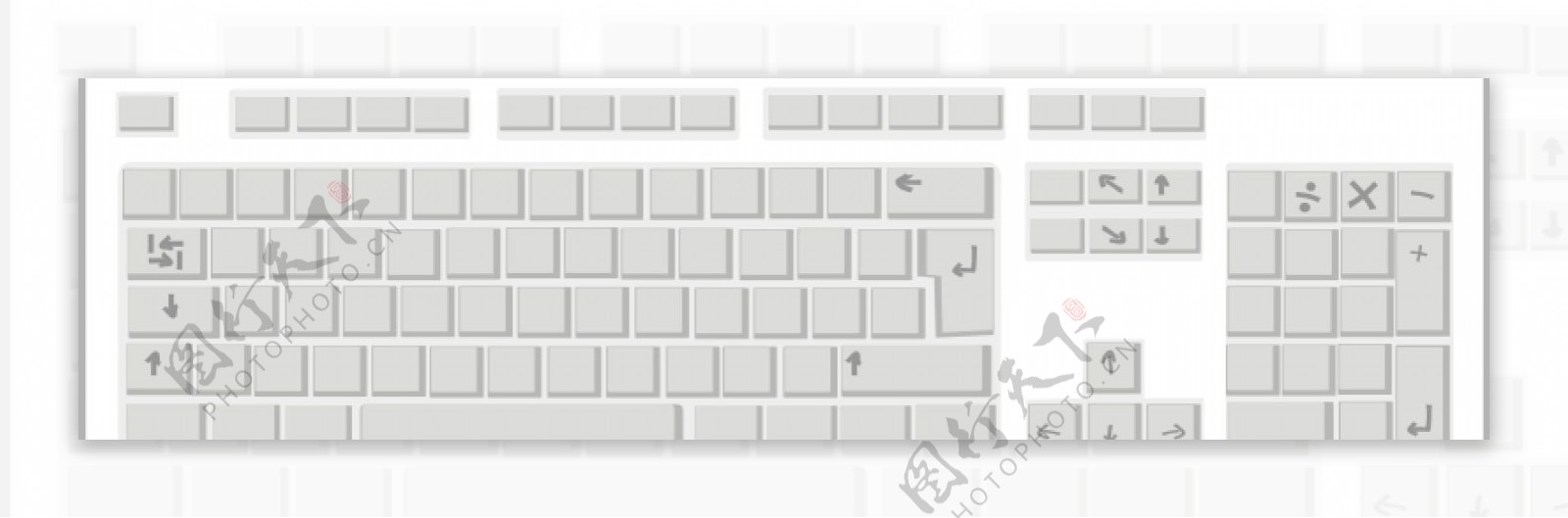空白键盘矢量图