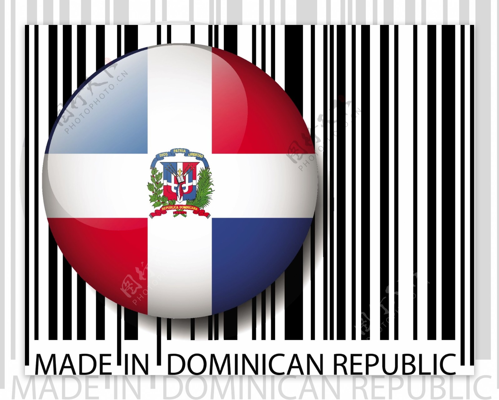 在多米尼加共和国条码矢量插画制作