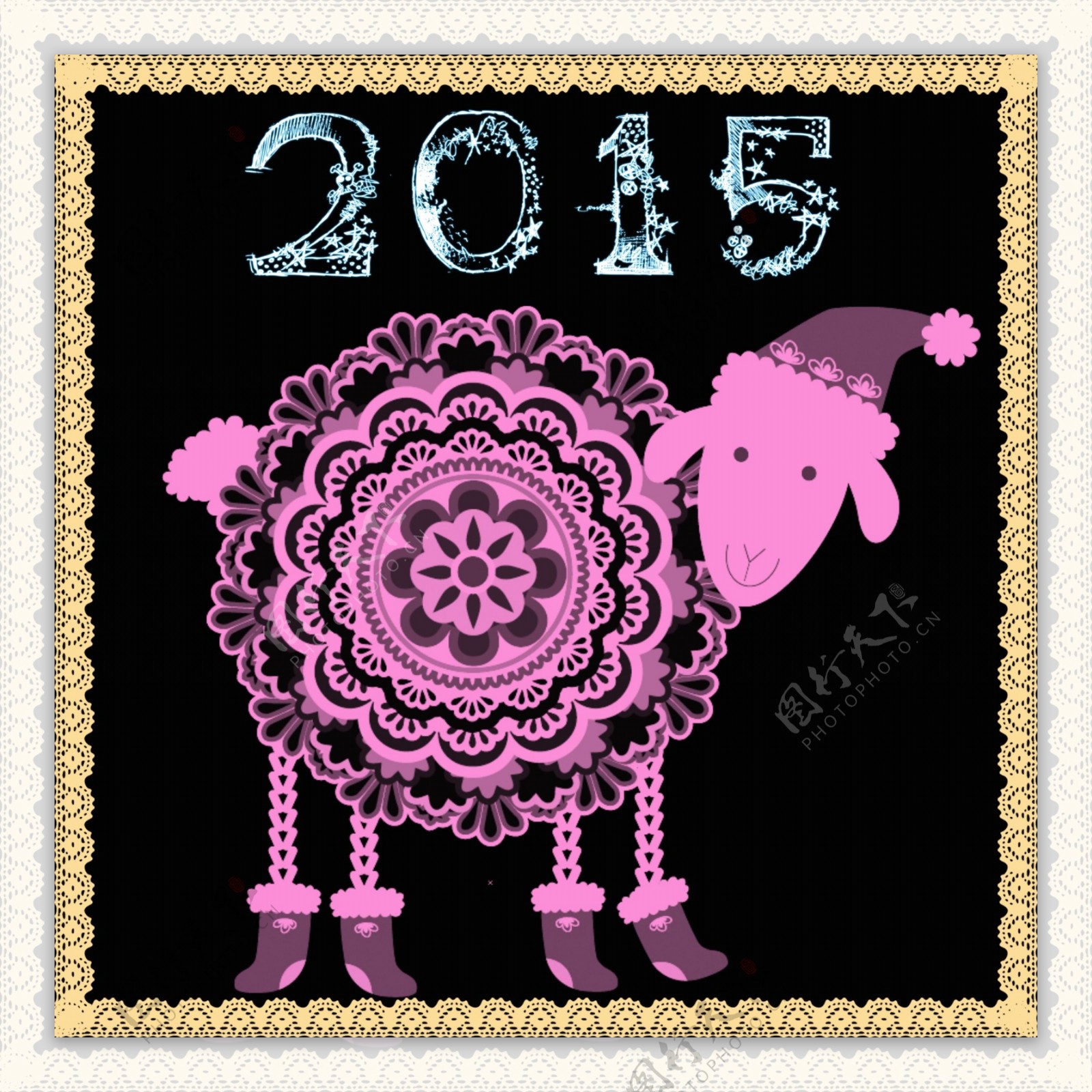 2015羊年剪纸素材