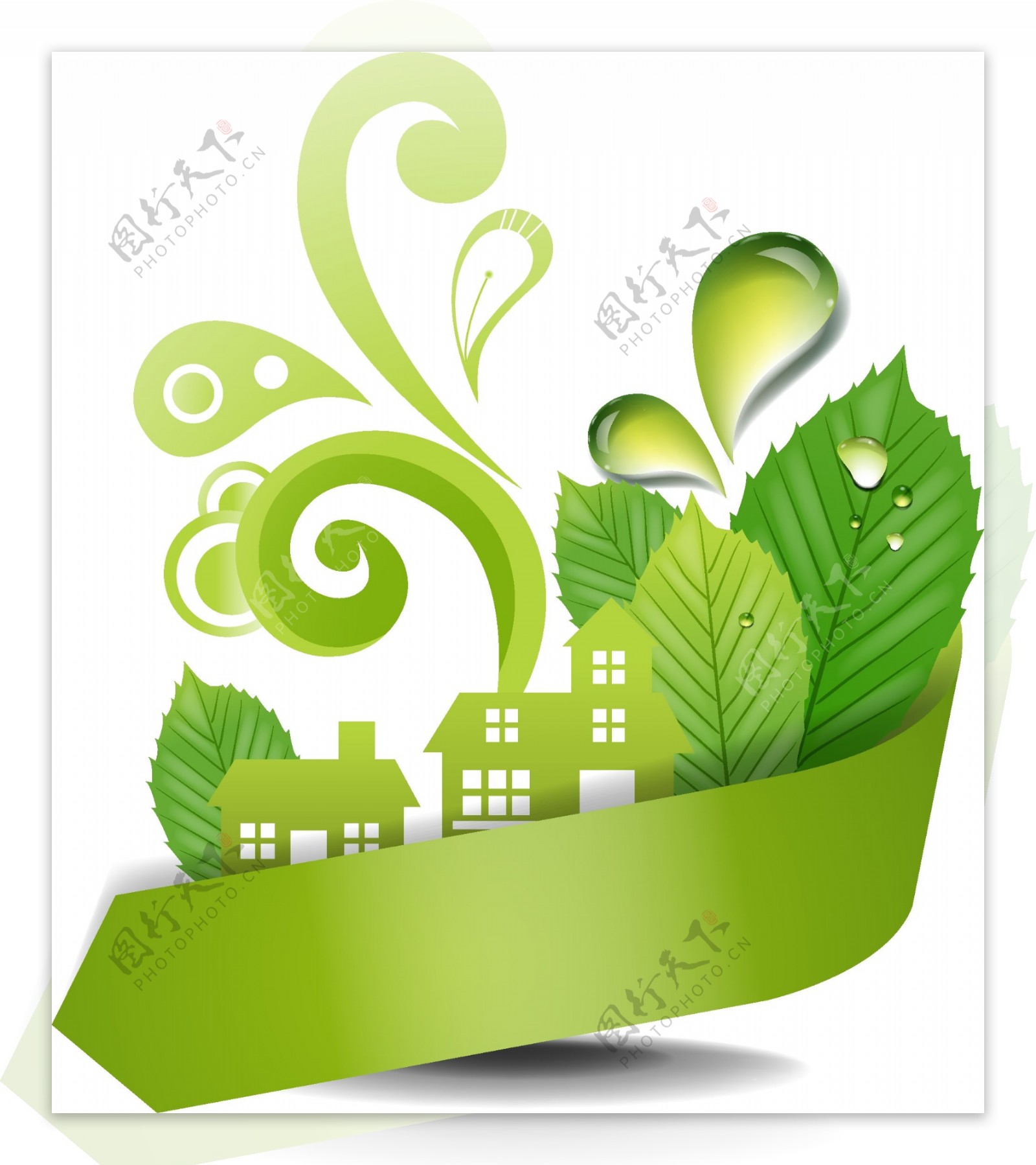 绿叶房屋建筑图片