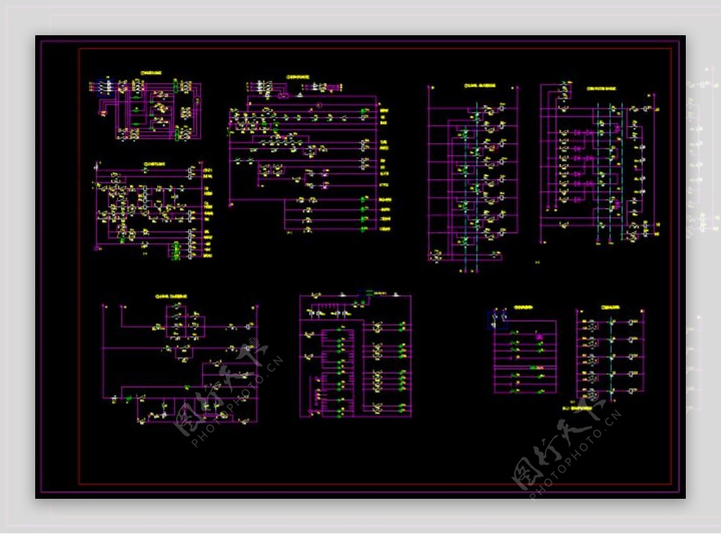 电梯电气控制电路图CAD图纸