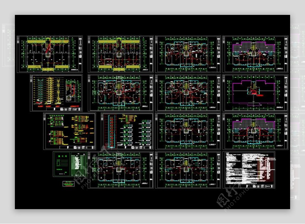高层住宅电气施工图cad图纸