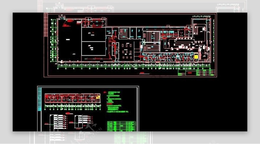 厂房二层照明平面图及配电系统图