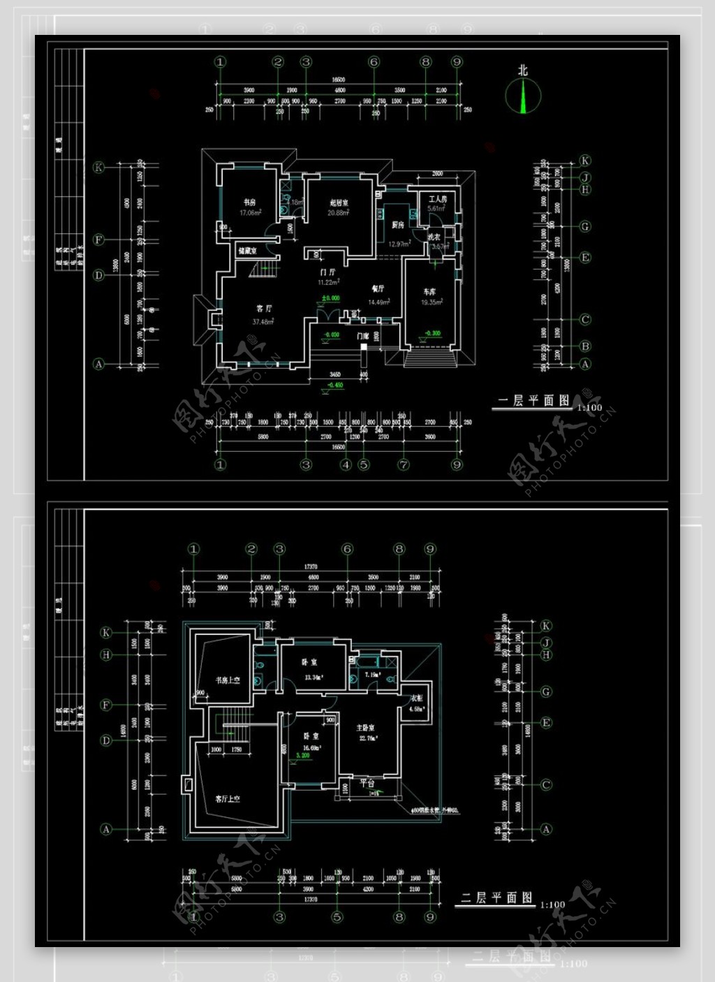 别墅平面建筑CAD图纸