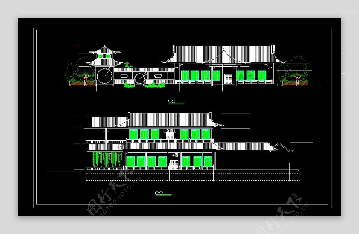 古典茶室建筑cad设计施工图纸