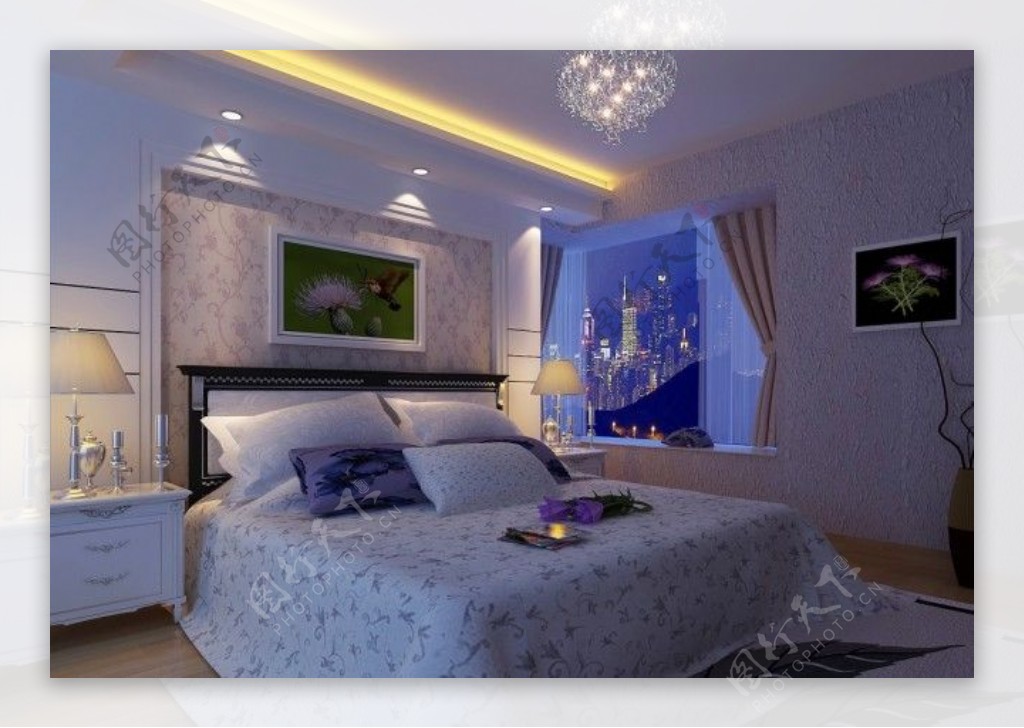 现代风格卧室效果图模型素材