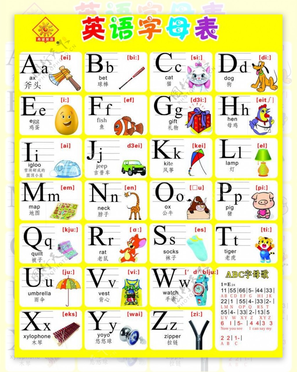 英语字母表图片