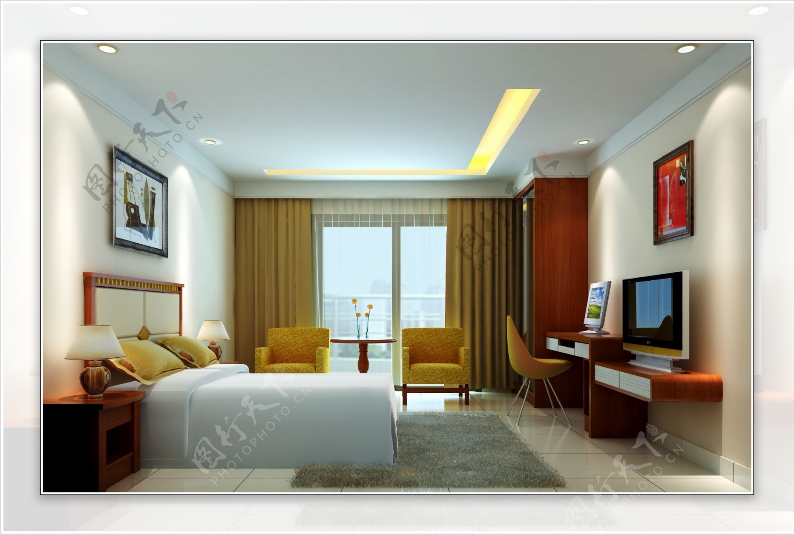 公寓酒店客房设计效果图图片