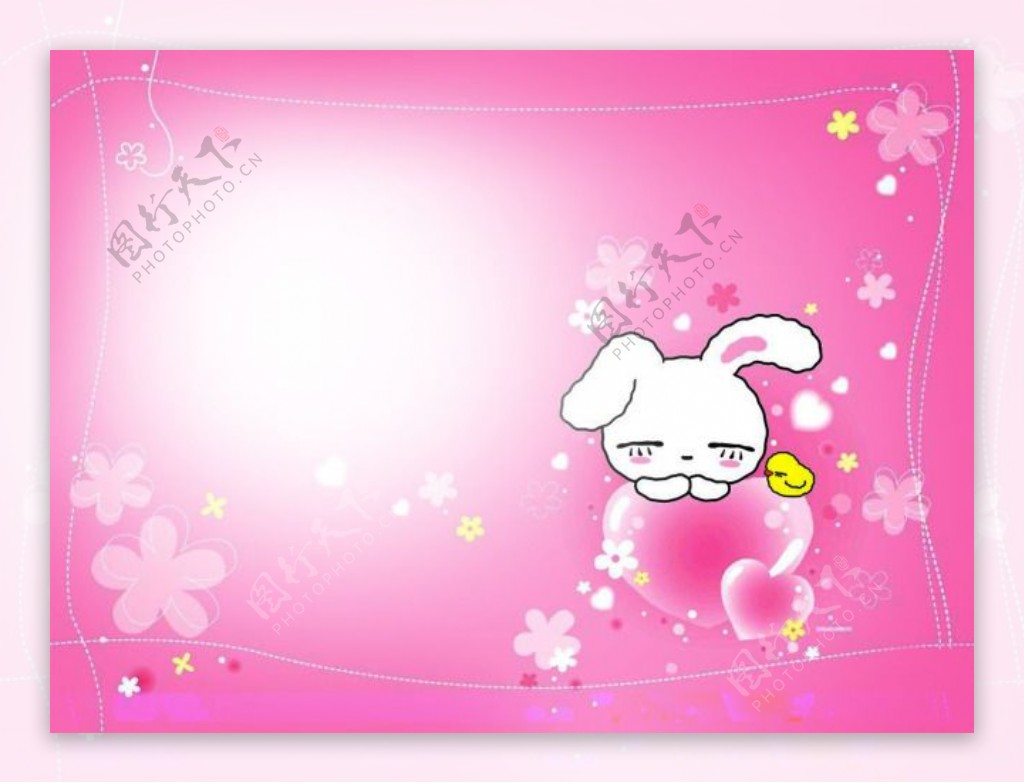 儿童卡通相册模版粉色梦幻小兔子