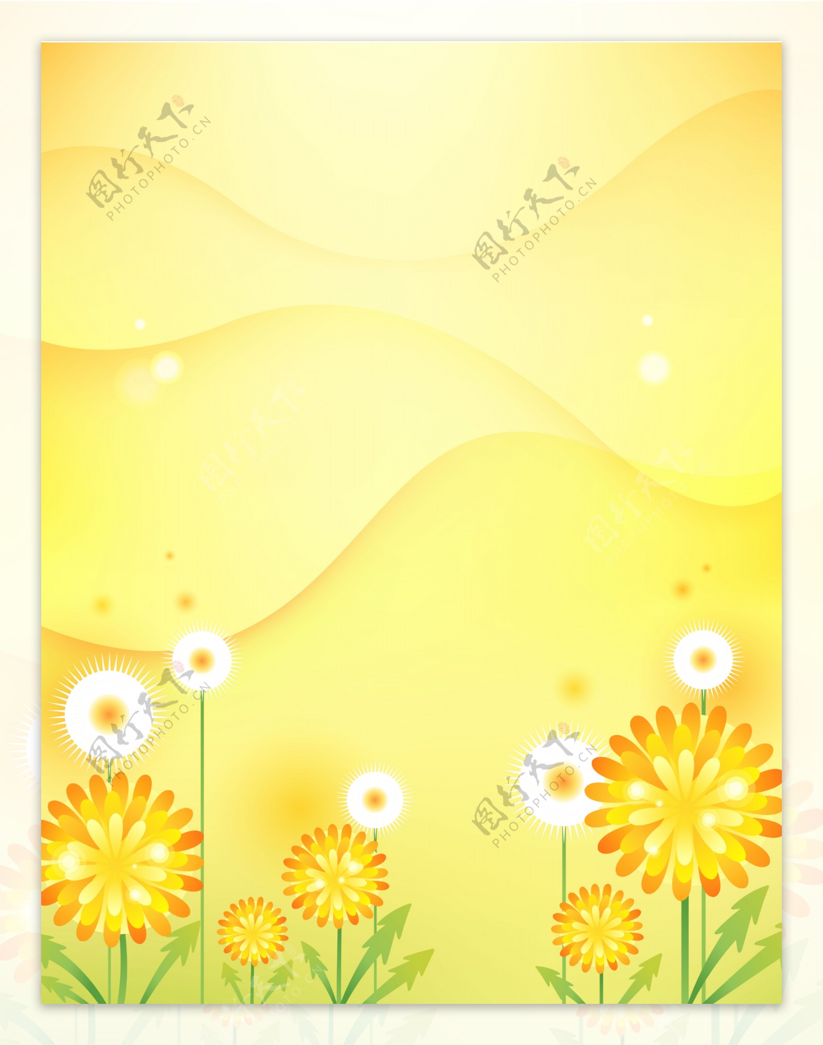 花草移门装饰图片花色背景黄色花朵蒲公英
